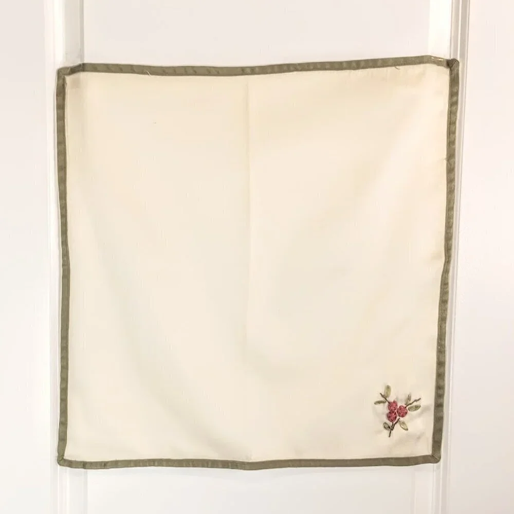 Set of 3 Hand-Embroidered Square Cloth Napkins